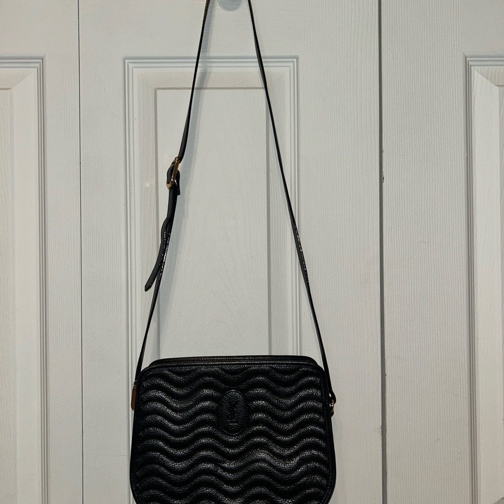 Yves Saint Laurent Black Wavy Crossbody Bag